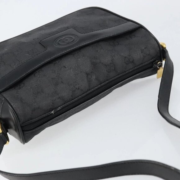 GUCCI GG Canvas Shoulder Bag Black Gold 001 14 0412 Auth ep12224 - Picture 7 of 15